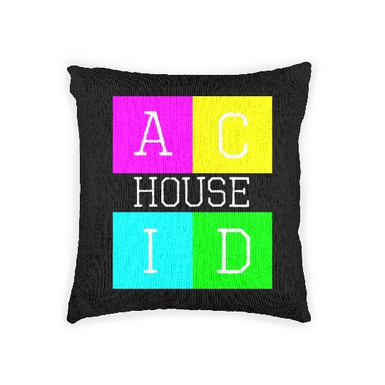 Acid house logo Woven Pillows