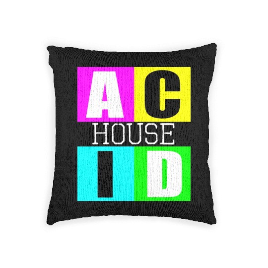 Acid house music Woven Pillows