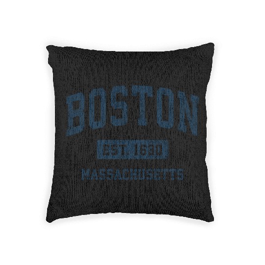 Boston Massachusetts Ma Vintage Athletic Woven Pillows