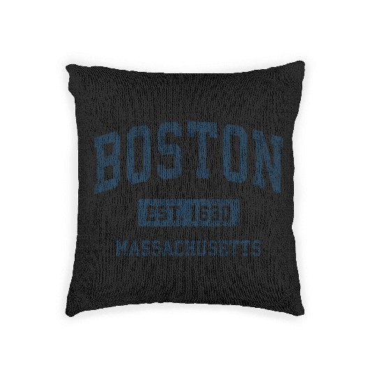 Boston Massachusetts Ma Vintage Athletic Woven Pillows