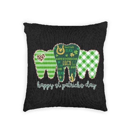 3 Three Teeth St Patrick Day Leopard Buffalo Woven Pillows