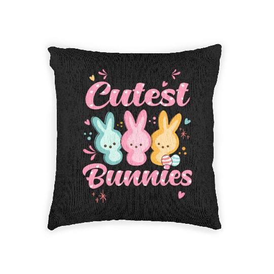 Teacher Easter Day I Teach Thest Bunnies Woven Pillows