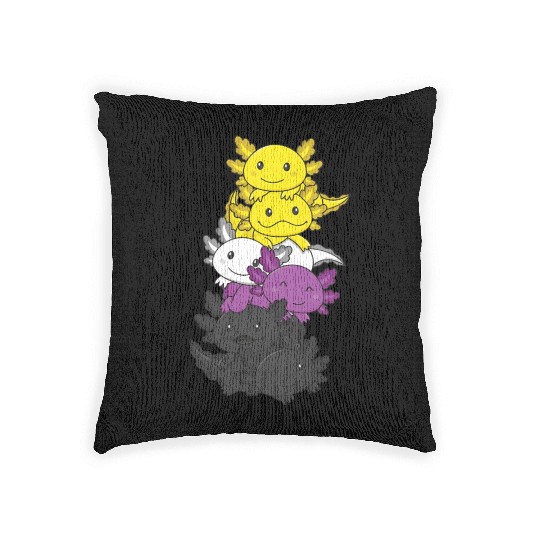 Nonbinary Flag Non Binary Pride Lgbtq Axolotl Woven Pillows