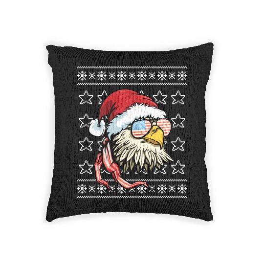Ugly Usa Flag Bald Eagle Woven Pillows