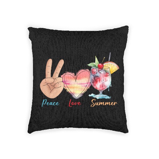 peace love summer Woven Pillows