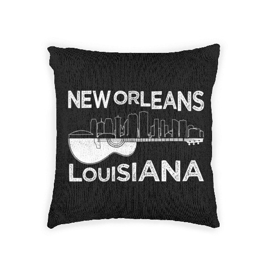 Souvenir New Orleans Guitar Music Louisiana New Woven Pillows