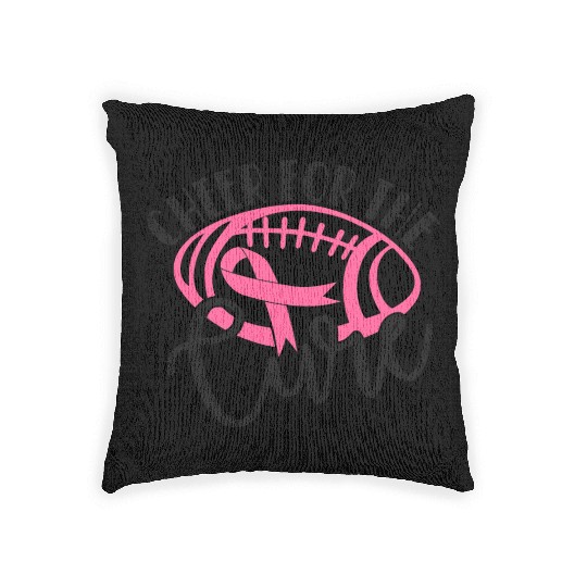 Cheer For The Cure Pink Breast Cancer Awareness Woven Pillows