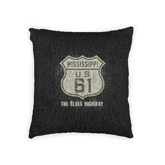 Mississippi Us 61 The Blues Highway Woven Pillows