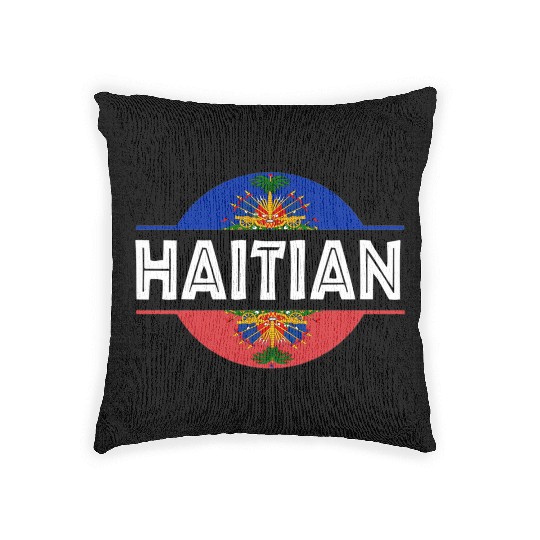 Haitian Flag Haiti Coat Of Arm Ayiti Day Pride Woven Pillows