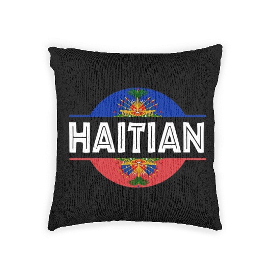 Haitian Flag Haiti Coat Of Arm Ayiti Day Pride Woven Pillows
