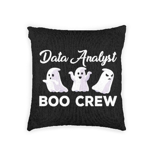 Data Analyst Boo Crew Halloween Ghosts Woven Pillows