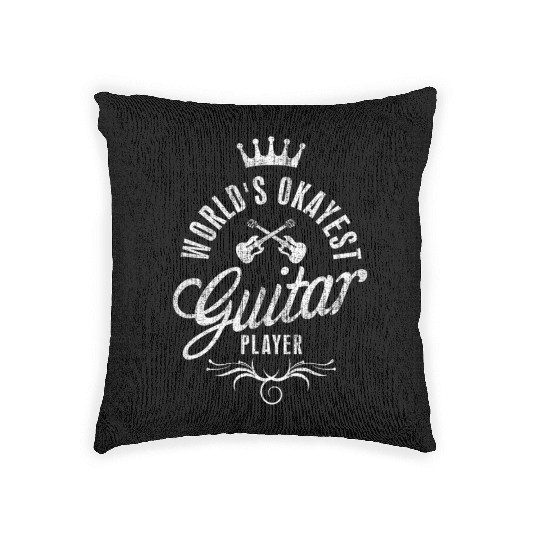World'S Okayest Guitar Player Vintage Woven Pillows