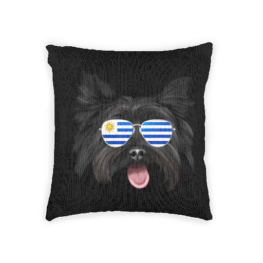 Uruguay Flag Cairn Terrier Dog Uruguay Pocket Woven Pillows