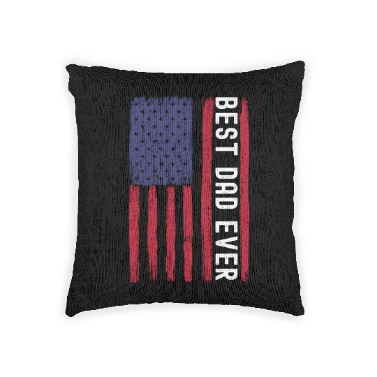 Best Dad Ever, Grudge USA Flag, Funny Dad Woven Pillows