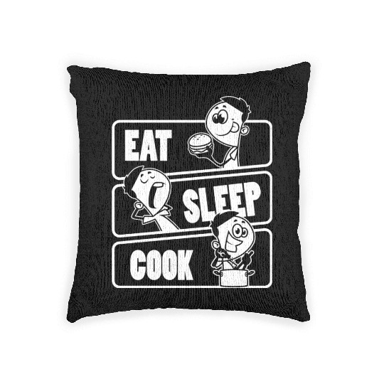 Eat Sleep Cook Repeat Cooking Chef Culinary Funny Woven Pillows