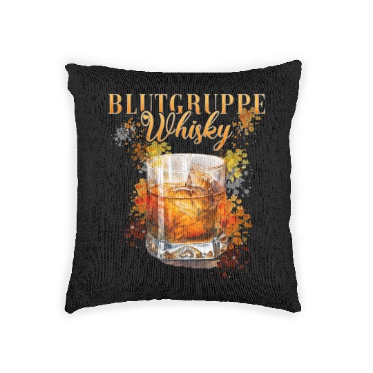 Blutgruppe Whisky Cocktail for Bartender Woven Pillows