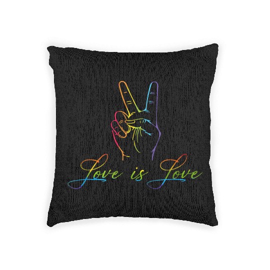 Love Is Love Gay LGBT Pride Love Woven Pillows