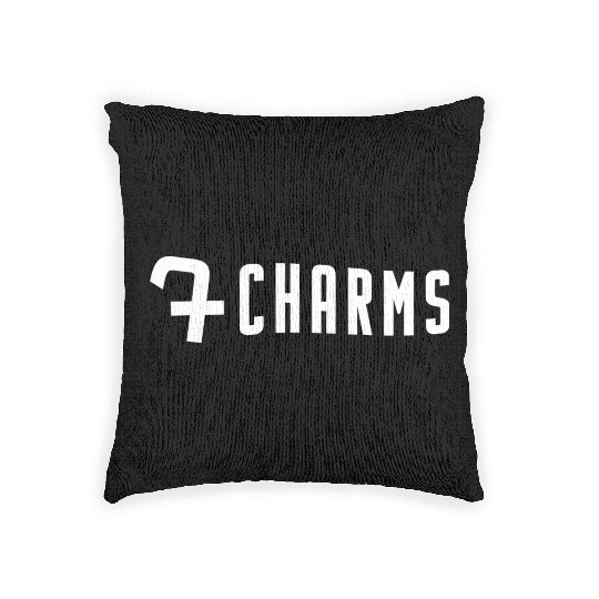 7Charms Logo Mono White Woven Pillows