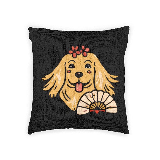 Golden Retriever Geisha Dog Lover Terrier Woven Pillows