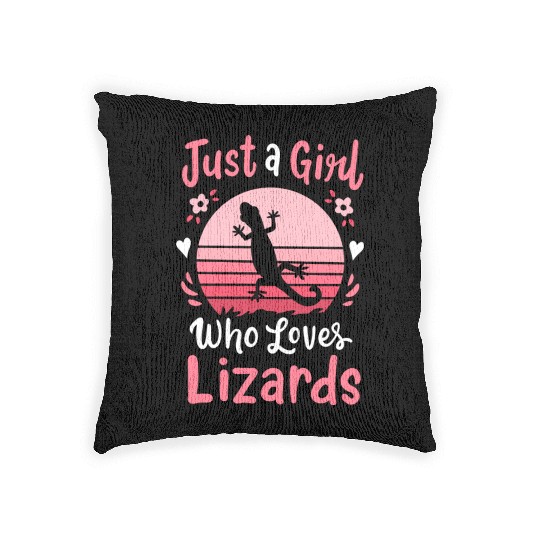 Lizard Reptile Lizard Lover Retro Woven Pillows