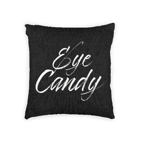 eye candy white Woven Pillows