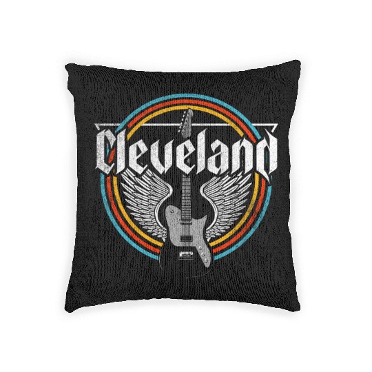 Cleveland Ohio Rock Music Woven Pillows