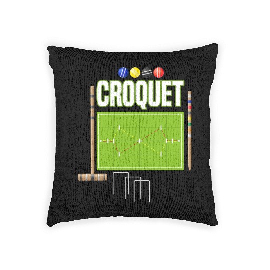 Croquet Player Garden Croquet Golf Sport Woven Pillows