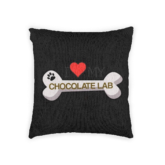 Chocolate Labrador - I Love My Chocolate Lab Woven Pillows