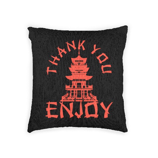 Chinese Take Out Thank You Enjoy Food Asian Woven Pillows