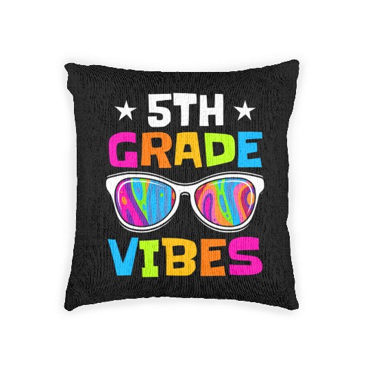 5th Grade Vibes Sunglasses Back To School Woven Pillows