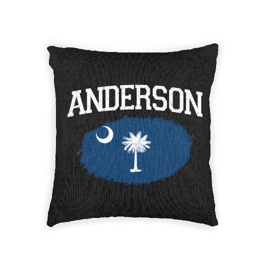 Anderson Sc South Carolina Flag Usa Sports Woven Pillows