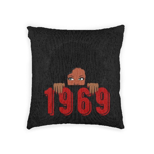 Black Queen Born In 1969 50Th Awesome Woven Pillows