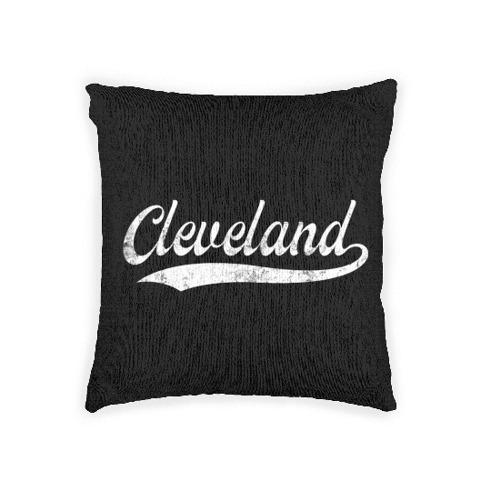 Vintage Cleveland Ohio Distressed Woven Pillows