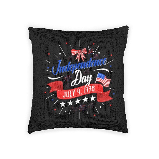 Independence Day 4th July 1776 American Patriots Woven Pillows
