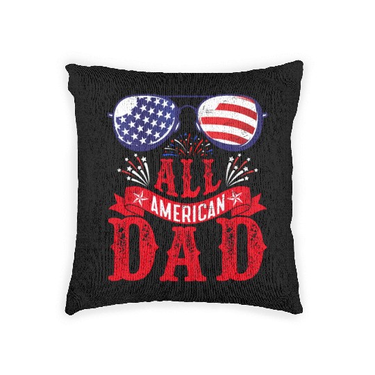 All American Dad America Pride US Patriot Woven Pillows