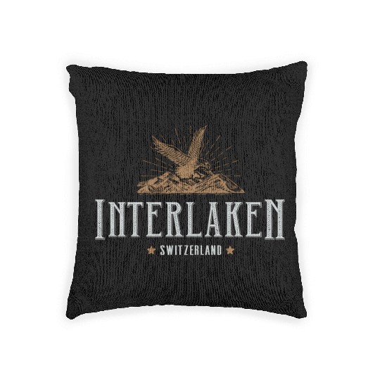 Interlaken Moains Switzerland Hiking Outdoors Woven Pillows