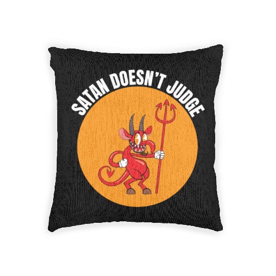 Funny Hail Gay Satan Lgbt Goth Gay Pride Baphomet Woven Pillows