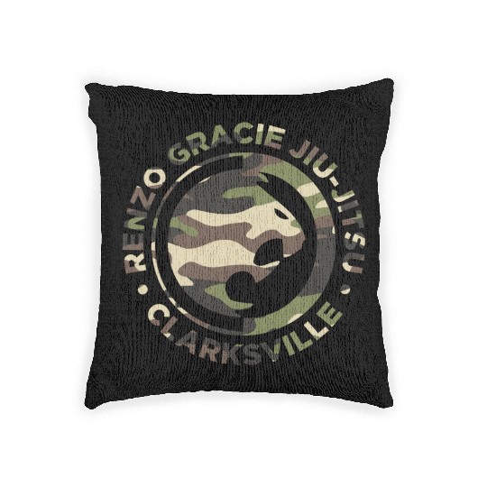 Renzo Gracie Jiu-Jitsu Clarksville Camouflage Logo Woven Pillows