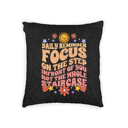 Groovy Daily Reminder Positive Affirmation Woven Pillows