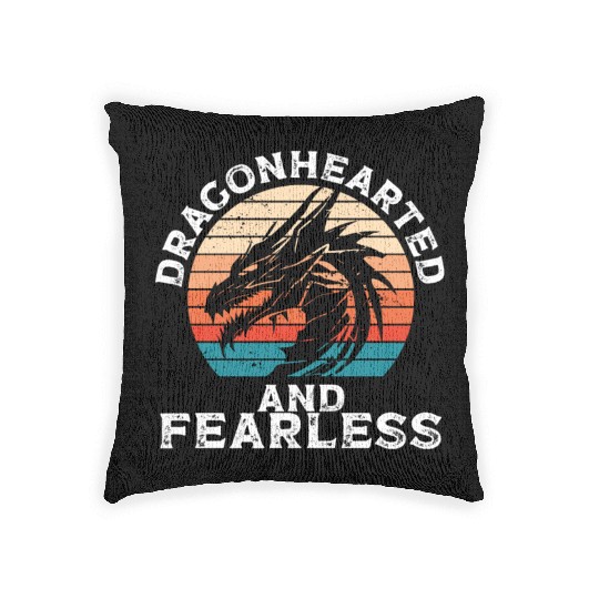Dragonhearted and fearless Woven Pillows