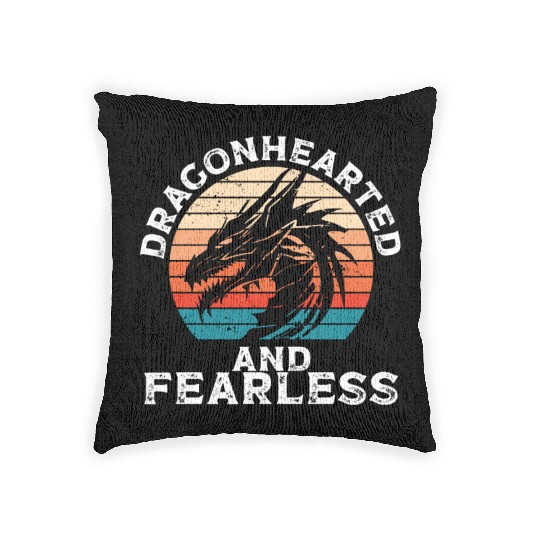 Dragonhearted and fearless Woven Pillows