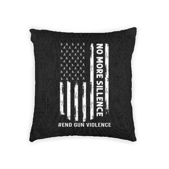 Enough End Gun Violence American Flag Woven Pillows