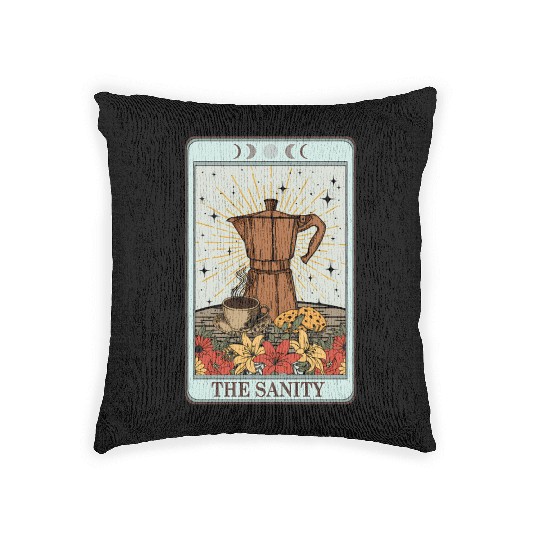 Coffee Tarot Card The Sanity Woven Pillows