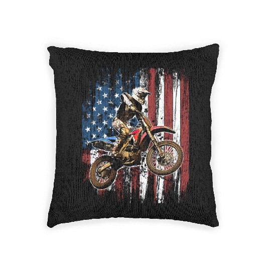 Dirt Bike Racing Motocross Racings Woven Pillows
