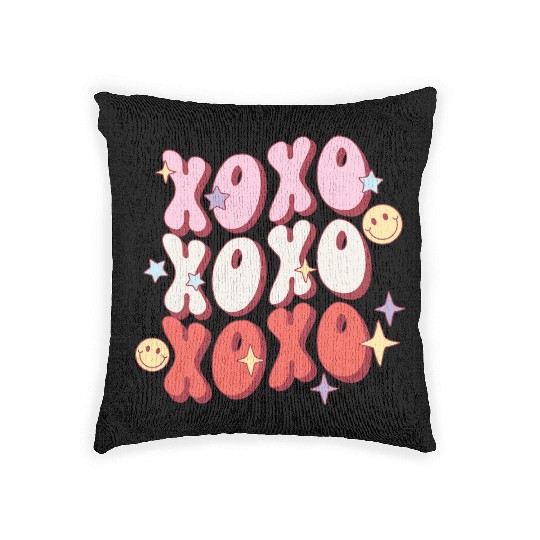 XOXO retro valentine sublimation hipster Woven Pillows