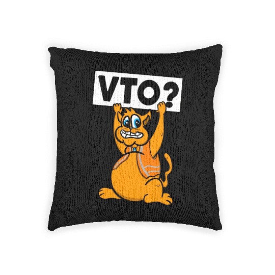 Cat Aing For Vto Worker That Loves Kitties Vto Woven Pillows