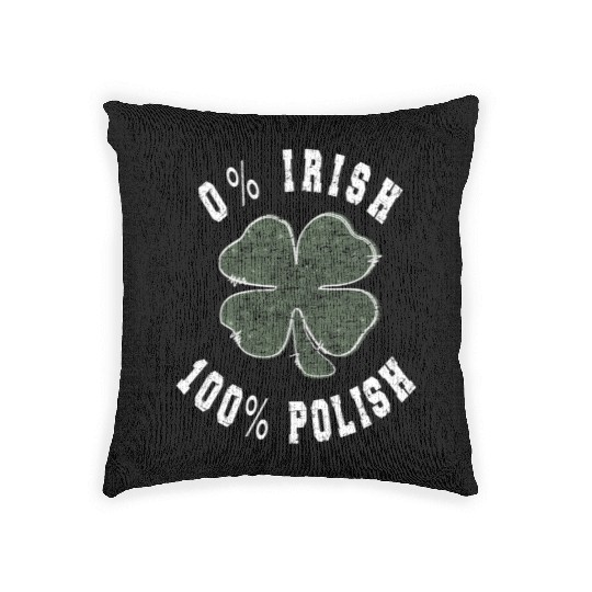 0 Irish 100 Polish Shamrock Woven Pillows