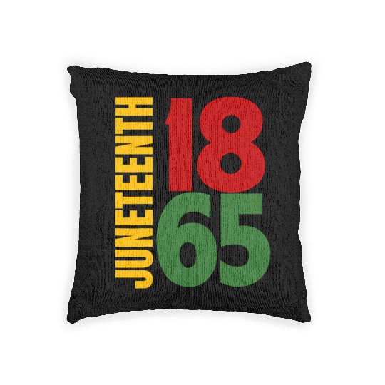 Black Proud African American For Juneteenth Woven Pillows