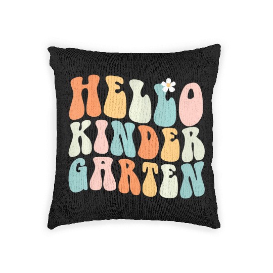 Hello Kindergarten Teacher Team Back To School Woven Pillows