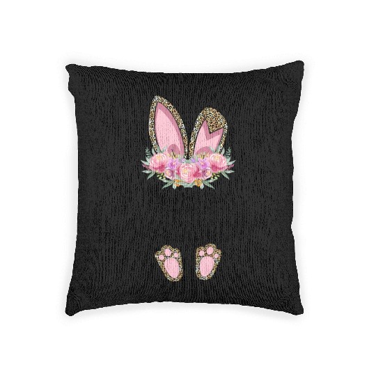 Easter Bunny Ear Teacher Leopard Teacher Assistant Woven Pillows